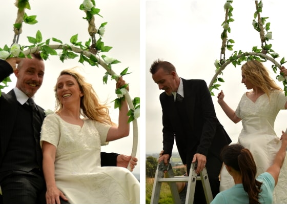 Photo shoot opportunity on the aerial hoop for your wedding day.
